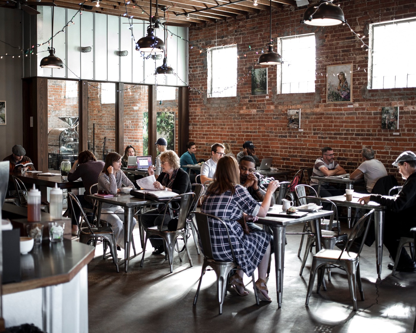 Warm café interior